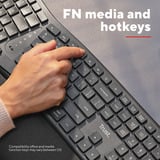 Trust Keyra Ergonomisch draadloos toetsenbord Zwart, US lay-out, 2.4 GHz USB | Bluetooth