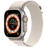 Apple Watch Ultra smartwatch 49 mm, Sterrenlicht Alpine-bandje Medium, Titanium, GPS + Cellular