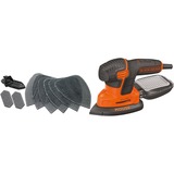 BLACK+DECKER 120 watt Mouse Detailschuurmachine KA2500K-QS deltaschuurmachine Oranje/zwart, Accessoires en koffer inbegrepen