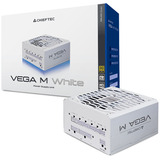 Chieftec Vega M White PPG-850-C modulaire 850 watt voeding  Wit, 1x 12V-2x6, 4x PCIe