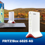FRITZ! Box 6825 4G Edition International wlan lte router Wit/rood, Mesh Wi-Fi, 4G/3G