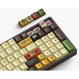 Iqunix F97 Happy Ape Wireless Mechanical Keyboard, gaming toetsenbord Bruin/geel, US lay-out, TTC Holy Panda, RGB leds, 96%, Hot-swappable, PBT, 2.4GHz | Bluetooth 5.1 | USB-C