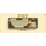 Iqunix F97 Happy Ape Wireless Mechanical Keyboard, gaming toetsenbord Bruin/geel, US lay-out, TTC Holy Panda, RGB leds, 96%, Hot-swappable, PBT, 2.4GHz | Bluetooth 5.1 | USB-C