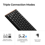 Keychron K1 Ultra 8K Wireless Custom Mechanical Keyboard Zwart, US lay-out (QWERTY), Keychron Milk POM Banana, 80% (TKL), RGB leds, LSA Double-shot PBT, USB-C | 2.4 GHz | Bluetooth 5.2