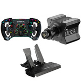 MOZA GS V2P GT stuurwiel + R9 V3 stuurbasis + SR-P (Throttle + Brake) Bundel Zwart, Basis, stuur en pedalen
