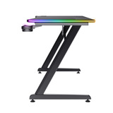 Trust GXT 710 Luminus Pro - Gaming Bureau gaming desk Zwart, RGB Verlichting, 120x60 cm, Draadloze Oplader