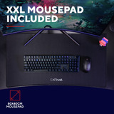 Trust GXT 710 Luminus Pro - Gaming Bureau gaming desk Zwart, RGB Verlichting, 120x60 cm, Draadloze Oplader