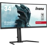 iiyama G-Master Red Eagle GCB3481WQSU-B1 34" Curved UltraWide gaming monitor Zwart, 180Hz, HDMI, DisplayPort, Audio, AMD Free-Sync