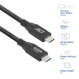 ACT Connectivity USB4 20Gbps 240W USB Type-C kabel, 2 meter Zwart