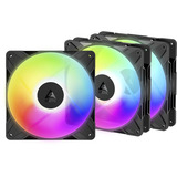 ARCTIC P14 Pro Reverse A-RGB case fans Zwart, 3 stuks, 140 x 140 x 30 mm, PWM, 3 stuks
