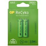 GP Batteries ReCyko AA, Mignon oplaadbare batterij Groen, 2 stuks