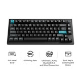 Keychron Q1 Ultra-M1 8K Wireless Custom Mechanical Keyboard, toetsenbord Zwart, US lay-out, Keychron Silk POM Red, 75%, RGB, Hot swap, 8K, 2.4 GHz / Bluetooth 5.2 / USB-C
