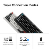 Keychron Q1 Ultra-M1 8K Wireless Custom Mechanical Keyboard, toetsenbord Zwart, US lay-out, Keychron Silk POM Red, 75%, RGB, Hot swap, 8K, 2.4 GHz / Bluetooth 5.2 / USB-C