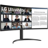 LG UltraWide 34WR50QK-B 34" curved monitor Zwart, 2x HDMI, DisplayPort