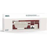 8BitDo Retro Mechanical Keyboard Fami Edition, gaming toetsenbord Beige/rood, US lay-out, Kailh Box White, Bluetooth Low Energy, Wireless 2.4G, USB