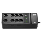 APC Back-UPS BE500G2-GR - Noodstroomvoeding ups Zwart, 8x Schuko, 500VA, 1 USB oplader, 1 USB datapoort