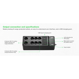 APC Back-UPS BE500G2-GR - Noodstroomvoeding ups Zwart, 8x Schuko, 500VA, 1 USB oplader, 1 USB datapoort