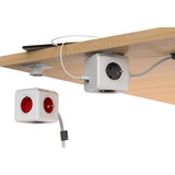 Allocacoc PowerCube Extended, stekkerdoos met USB stekkerdoos Wit/rood, België | Frankrijk
