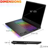 HP OMEN MAX 16-ah0370nd 16"  gaming laptop Zwart | Core Ultra 9 275HX | RTX 5080 | 32 GB | 1 TB SSD