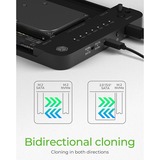 ICY BOX Dockingstation voor M.2 NVMe SSD + 2.5"/3.5" SATA SSD/HDD met clone functie Zwart, USB 3.2 Gen 2 Type-C