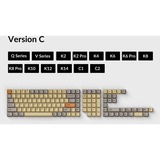 Keychron OEM Dye-Sub PBT Full Keycap-Set - Wheat Grey keycaps Geel/grijs, 137 Stuks, US-Layout (ANSI)