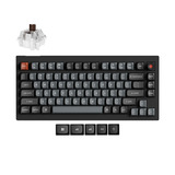 Keychron V1W-D3 8K QMK Wired Custom Mechanical Keyboard, toetsenbord Zwart, US lay-out, Keychron Super Brown, RGB leds, 75%, Double-shot PBT, hot swap, 8K, Knop