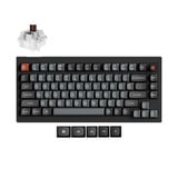 Keychron V1W-D3, toetsenbord Zwart, US lay-out, Keychron Super Brown, RGB leds, 75%, Double-shot PBT, hot swap, 8K, Knop