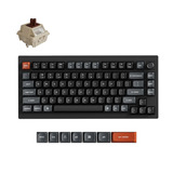 Keychron V1 Ultra 8K Wireless Custom Mechanical Keyboard Zwart, US lay-out (QWERTY), Keychron Silk POM Brown, 75%, 75%, RGB, Hot swap, 2.4 GHz / Bluetooth 5.3 / USB-C