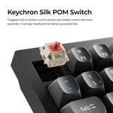 Keychron V1 Ultra 8K Wireless Custom Mechanical Keyboard Zwart, US lay-out (QWERTY), Keychron Silk POM Brown, 75%, 75%, RGB, Hot swap, 2.4 GHz / Bluetooth 5.3 / USB-C