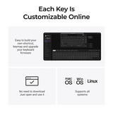 Keychron V1 Ultra 8K Wireless Custom Mechanical Keyboard, toetsenbord Zwart, US lay-out, Keychron Silk POM Brown, 75%, RGB, Hot swap, 2.4 GHz / Bluetooth 5.3 / USB-C