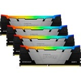 Kingston FURY 128 GB DDR4-3600 Quad-Kit werkgeheugen Zwart, KF436C18RB2AK4/128, Renegade RGB, XMP 2.0