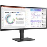 LG 34BQ77QC-B 34" Curved UltraWide monitor Zwart, 2x HDMI, 1x DP, USB-A, USB-C, HDR10, LAN, webcam, microfoon