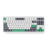 MCHOSE GX87 Lite: White Nano Spraying Matcha Latte V2 Aluminum Custom Mechanical, toetsenbord Wit/groen, Huano Matcha Latte V2, 80% TKL, RGB, Hot swap, Double-Shot PBT, draadloos / Bluetooth / USB-C