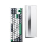 MCHOSE GX87 Lite: White Nano Spraying Matcha Latte V2 Aluminum Custom Mechanical, toetsenbord Wit/groen, Huano Matcha Latte V2, 80% TKL, RGB, Hot swap, Double-Shot PBT, draadloos / Bluetooth / USB-C