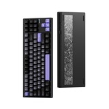 MCHOSE GX87 Ultra: Black Anodic Oxidation Vintage White Aluminum Custom Mechanical, toetsenbord Zwart/paars, KTT Vintage White, 80% TKL, RGB, Hot swap, Double-Shot PBT, draadloos / Bluetooth / USB-C