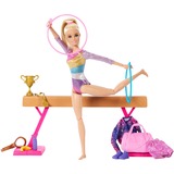 Mattel Barbie Turnen speelset met blonde modepop en evenwichtsbalk 