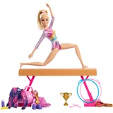 Mattel Barbie Turnen speelset met blonde modepop en evenwichtsbalk 