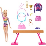 Mattel Barbie Turnen speelset met blonde modepop en evenwichtsbalk 