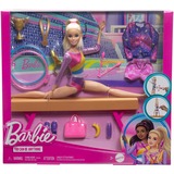 Mattel Turnen speelset met blonde modepop en evenwichtsbalk 