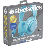 SteelSeries Arctis Nova 3P Wireless over-ear gaming headset Lichtblauw, 2.4 GHz / Bluetooth 5.3, Pc, PlayStation 5, PlayStation 4, Switch