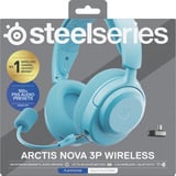 SteelSeries Arctis Nova 3P Wireless over-ear gaming headset Lichtblauw, 2.4 GHz / Bluetooth 5.3, Pc, PlayStation 5, PlayStation 4, Switch