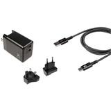 Xtorm Volt Reisstekker - EU/VK/VS naar 2xUSB + Xtorm USB naar USB-C kabel oplader Zwart, EU/VK/VS, USB-C