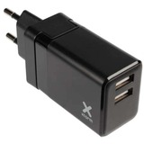 Xtorm Volt Reisstekker - EU/VK/VS naar 2xUSB + Xtorm USB naar USB-C kabel oplader Zwart, EU/VK/VS, USB-C