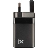 Xtorm Volt Reisstekker - EU/VK/VS naar 2xUSB + Xtorm USB naar USB-C kabel oplader Zwart, EU/VK/VS, USB-C