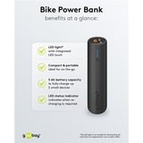 goobay Bike-Powerbank 5.0 Zwart, 5.000 mAh, Power Delivery, Quick Charge