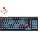 Keychron V5 Max-D1, toetsenbord Zwart, US lay-out, Gateron Jupiter Red, RGB leds, 96%, Double-shot PBT, hot swap, 2.4 | Bluetooth | USB-C, Knob