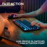 Logitech G915 X LIGHTSPEED TKL Low-Profile Wireless Gaming Keyboard Zwart, US-International, GL Tactile, Double-Shot PBT, RGB, LIGHTSPEED draadloos / Bluetooth / USB-C