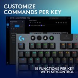 Logitech G915 X LIGHTSPEED TKL Low-Profile Wireless Gaming Keyboard Zwart, US-International, GL Tactile, Double-Shot PBT, RGB, LIGHTSPEED draadloos / Bluetooth / USB-C