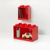 Room Copenhagen LEGO Brick Shelf Set, 4 + 8 noppen wandschap Rood