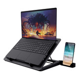 Trust GXT 1125 Quno Laptop Koelstandaard laptopkoeler Zwart, 5 ventilatoren | tot 17,3 inch | verstelbare hoogte